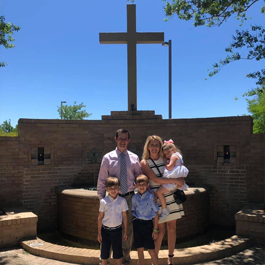 Doctor Steve and his family at church