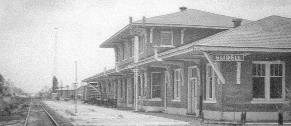 Grainy black and white photo of old dental office in Slidell