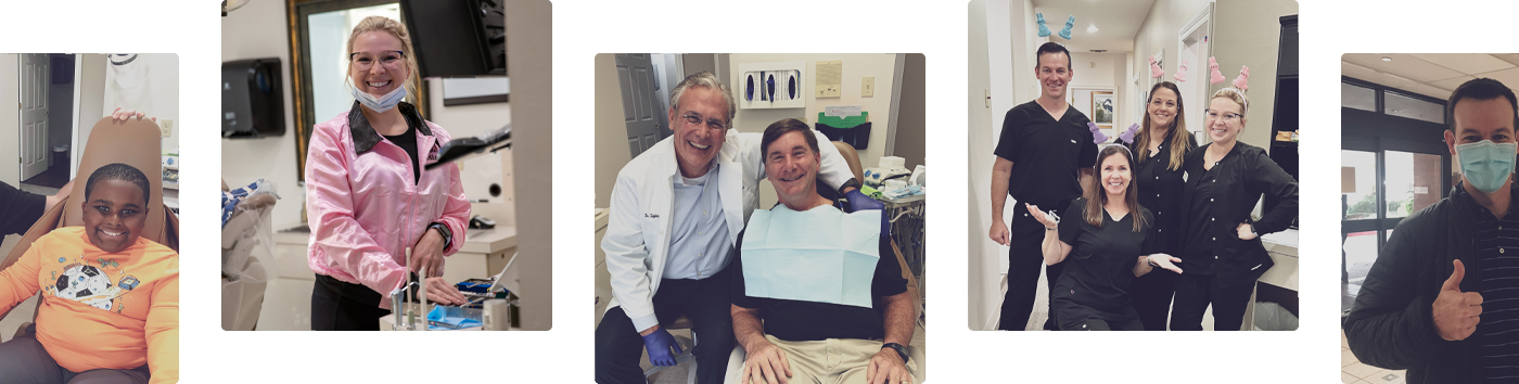 Collage of photos of Slidell dentist and dental team members