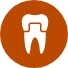 Tooth with dental crown icon
