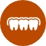 Animated row of teeth under clear aligner icon