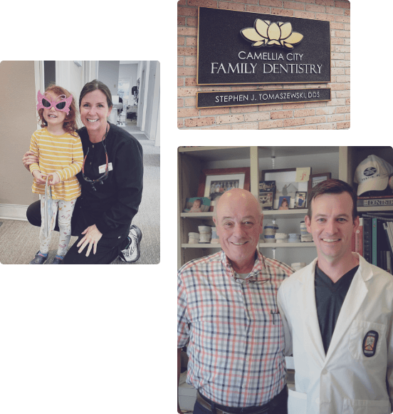 Collage of images of Slidell Louisiana dentists and dental office