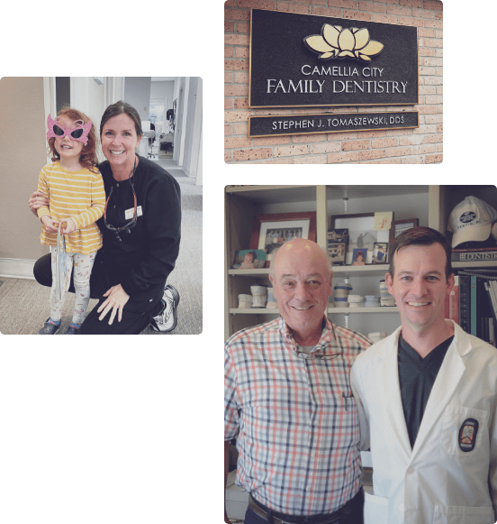Collage of Slidell dentists and dental office