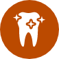 Animated sparkling tooth icon