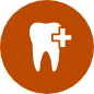 Animated tooth with emergency medical cross icon