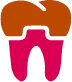 Animated tooth with dental crown icon
